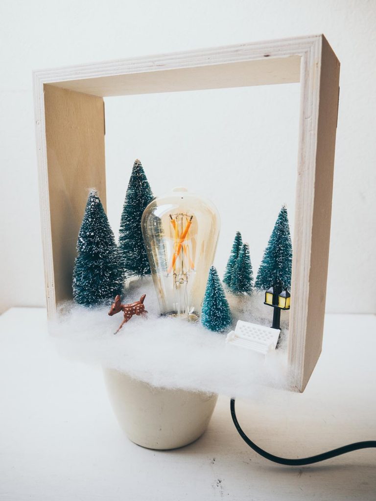 Winterdeko basteln, Weihnachtslichter selber machen mit Winter Wonderland